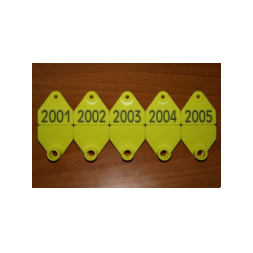 Бирка двойная, Неофлекс-М, с номерами, трапеция, для поросят, пластик, 34,5х33 мм