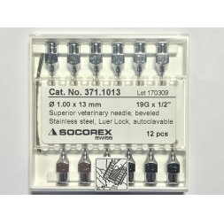 Игла инъекционная, Луер-Лок, 1,0х13, 19G, для птиц, Сокорекс, 371.1013, упак. 12 шт.
