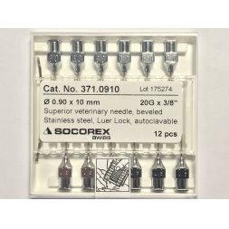 Игла инъекционная, Луер-Лок, 0,9х10, 20G, для птиц, Сокорекс, 371.0910, упак. 12 шт.