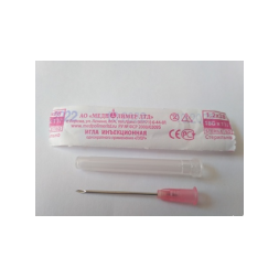 Игла инъекционная, Луер, 1,2х38, 18G, розов., стерил., уп. 100 шт.