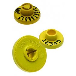 Бирка двойная ушная Неофлекс-Е, круглая, диам.26 мм с номером, закрытая, одноразовая НDX