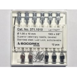 Игла инъекционная, Луер-Лок, 1,0х10, 19G, для птиц, Сокорекс, 371.1010, упак. 12 шт.