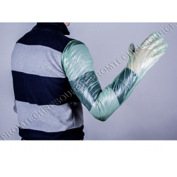 Перчатка ветеринарная для И.О. 90/17, зеленая, п/э, ( пакет 100шт), ВИК-Гамета ЭКОНОМ-17