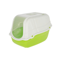 Лоток для кошек, Минка, пластиковый, 57х39х41 см, зеленый/белый, 81570, Кербл