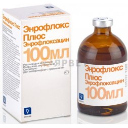 Энрофлокс Плюс, раствор для инъекций, 100 мл